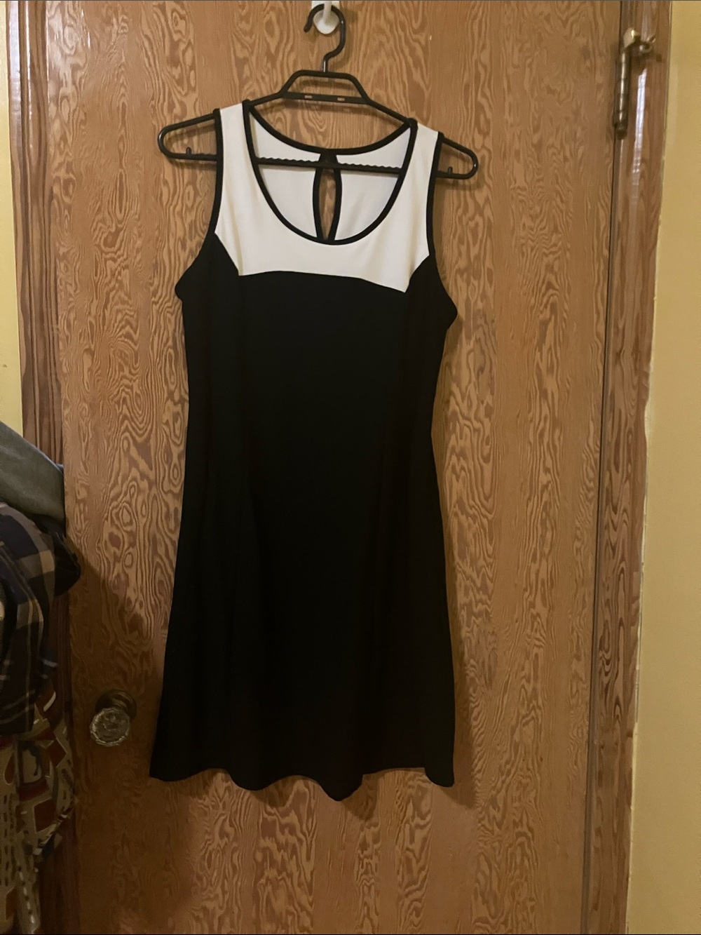 Mondetta Black Midi Dress with White Yoke